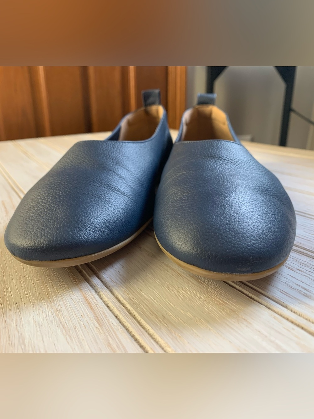Everlane The Day Glove Navy Blue Leather Slip-On Flat Size 8.5 - Picture 5 of 9